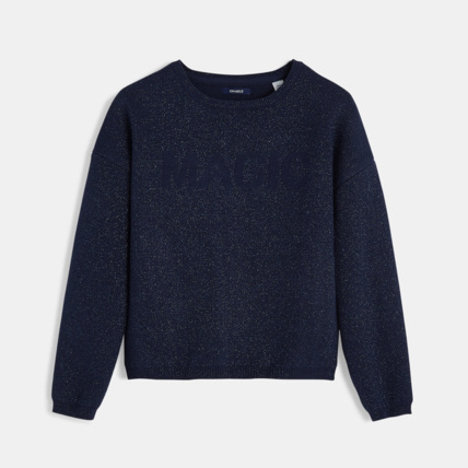 Avis Pull à message bleu fille OKAIDI 1