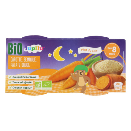 Avis Coupelles 8 mois Bio - Carotte, semoule, patate douce lupilu® 1