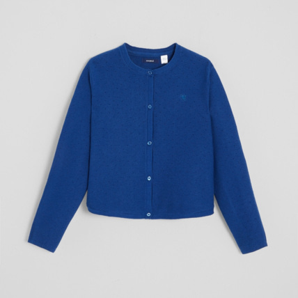 Avis Gilet ajouré bleu fille OKAIDI 2