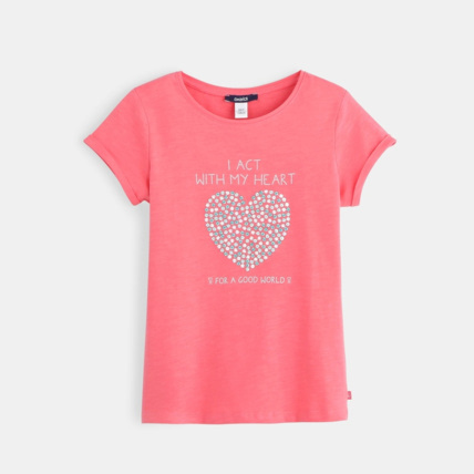 Avis T-shirt fantaisie rose fille OKAIDI 1
