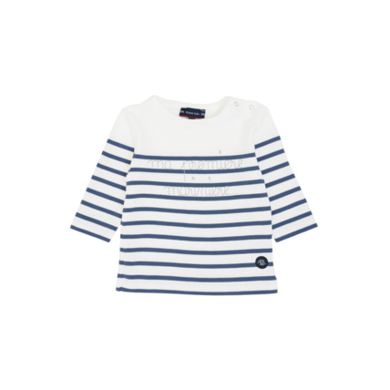 Avis Marinière Baby " Ma 1ère marinière" - coton épais - Milk/Deniz ARMOR-LUX 1