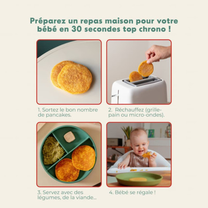 Avis Pancake : Carotte, maïs - 6 pancakes - Idéal diversification et DME Yooji 6