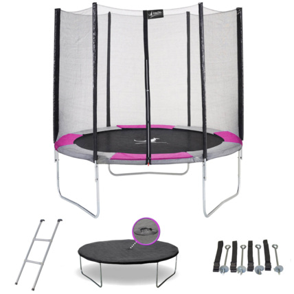 Avis Trampoline rond diam 250cm avec filet, échelle, bâche et kit d'ancrage - RALLI 250 Kangui 1