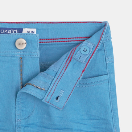 Avis Bermuda slim en toile hyper-stretch bleu garçon OKAIDI 2