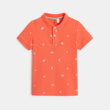 Avis Polo manches courtes imprimé orange garçon OKAIDI 1