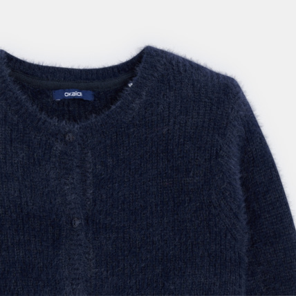 Avis Gilet en tricot fluffy bleu fille OKAIDI 3