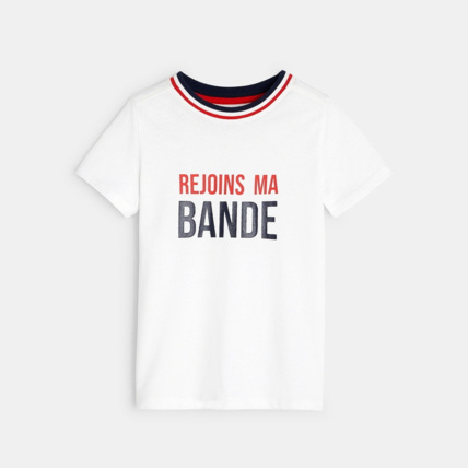 Avis T-shirt à message blanc garçon OKAIDI 1