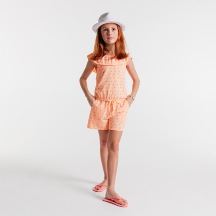 Avis Combishort étoilé à col volanté orange fille OKAIDI 1