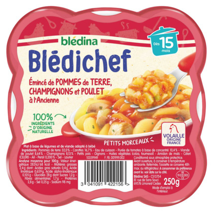 Avis BLEDICHEF Emincé de pommes de terre, champignons et poulet à l'ancienne Blédina 1
