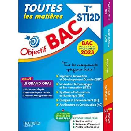 Avis Objectif BAC 2023 Term STI2D Toutes les matières Hachette Éducation 1