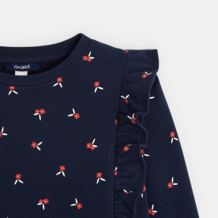 Avis Sweat-shirt imprimé à volants bleu fille OKAIDI 3