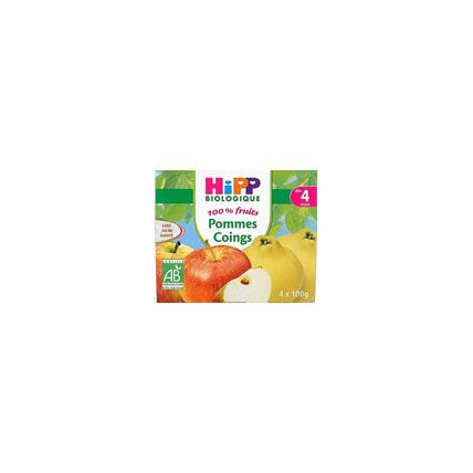 Avis Pommes Coings 100% fruits - 4 coupelles x 100g - 4 mois HIPP 1