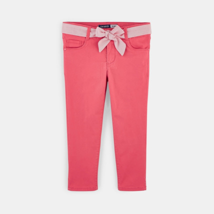 Avis Pantalon capri ceinturé rose fille OKAIDI 1