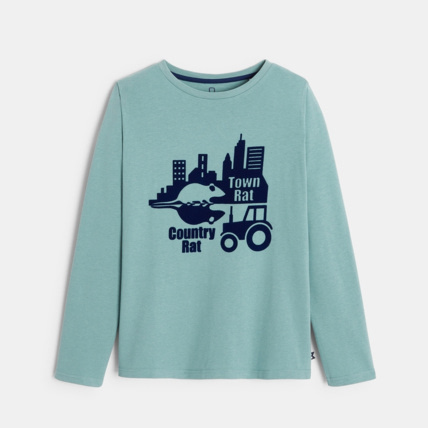 Avis T-shirt manches longues thème fables vert garçon OKAIDI 1