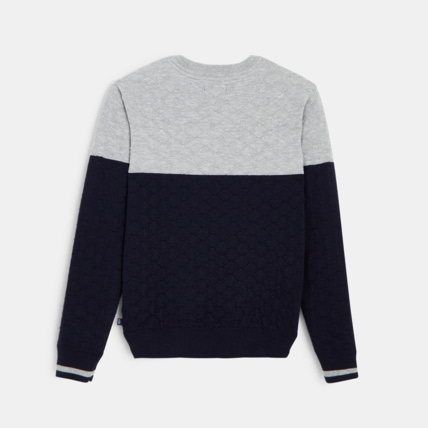 Avis Pull bicolore en maille losange bleu garçon OKAIDI 3
