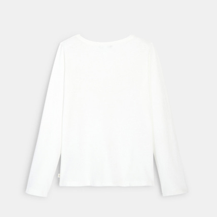 Avis T-shirt manches longues à sequins magiques blanc fille OKAIDI 3