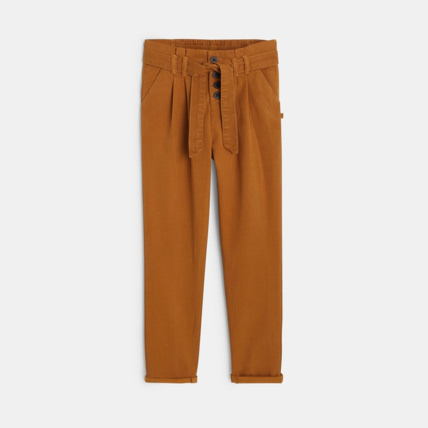 Avis Pantalon paper bag marron fille OKAIDI 2