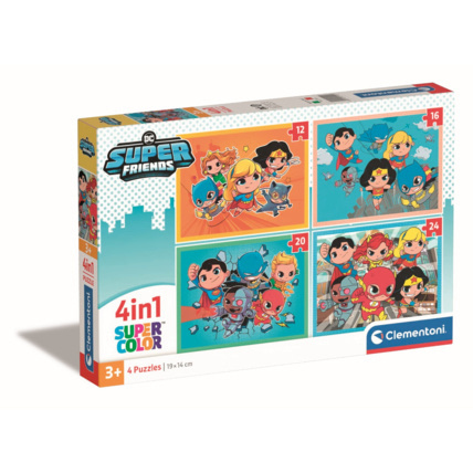Avis Puzzle Dc Superfriends - 1x12 + 1x16 + 1x20 + 1x24 pièces Clementoni 1