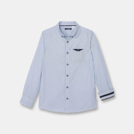 Avis Chemise à fines rayures bleue garçon OKAIDI 1