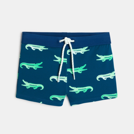 Avis Boxer de bain imprimé vert garçon OKAIDI 1