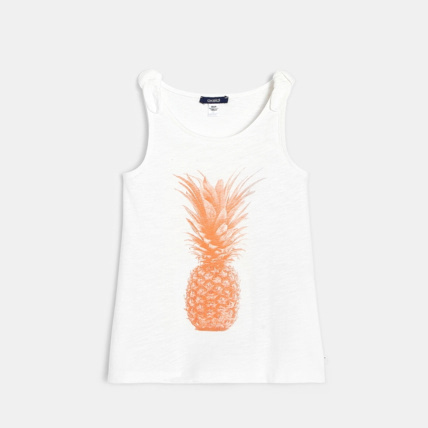 Avis Débardeur à motif et sequins blanc fille OKAIDI 1
