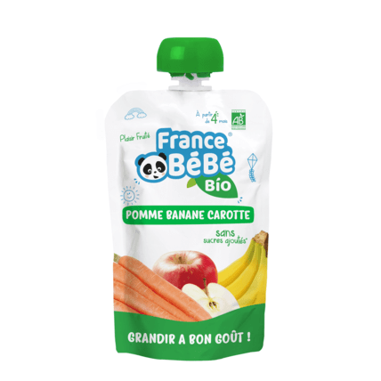 Avis Gourde de purée de fruits Pomme Banane Carotte - 100g - A partir de 4 mois FRANCE BEBE BIO 1