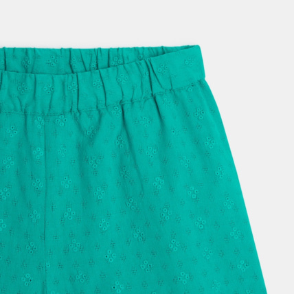 Avis Short léger en broderie anglaise vert fille OKAIDI 3