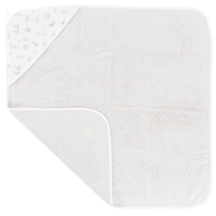 Avis Cape de bain bouclette de coton biologique imprimée animaux Imagine CARRE BLANC 2