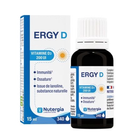 Avis Ergy D Vitamine D3 200 UI 15ml NUTERGIA 1