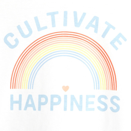 Avis Débardeur dos nageur "Cultivate happiness" blanc fille OKAIDI 3
