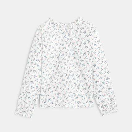 Avis T-shirt volanté imprimé jaune fille OKAIDI 1