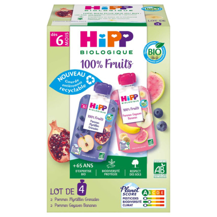 Avis Gourdes 100% Fruits 2 variétés Bio HIPP 1