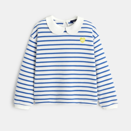 Avis Sweat-shirt à col Claudine bleu fille OKAIDI 1