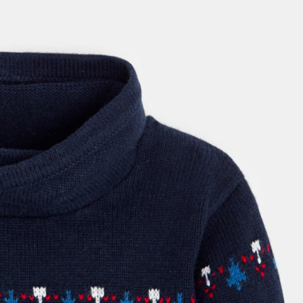 Avis Pull jacquard à col montant bleu garçon OKAIDI 3