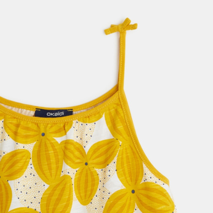 Avis Robe imprimée de grandes fleurs jaune fille OKAIDI 3