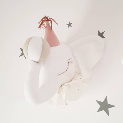 Avis Trophée mural enfant en lin, Éléphant Blanc Sevira Kids 6