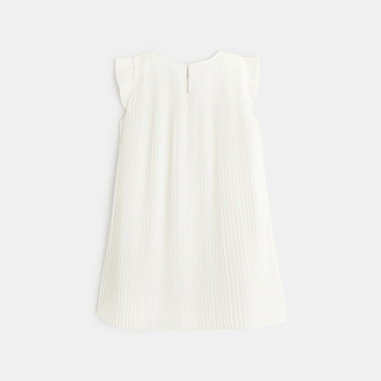 Avis Robe unie plissée et pailletée blanche fille OKAIDI 3