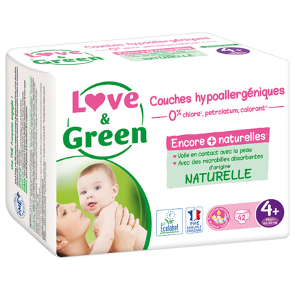 Love And Green Couches Hypoallergéniques Taille 4 7 à 14Kg Paquet de 46 -  MonClubBeauté