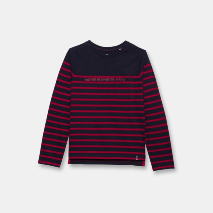 Avis T-shirt rayé rouge garçon OKAIDI 1