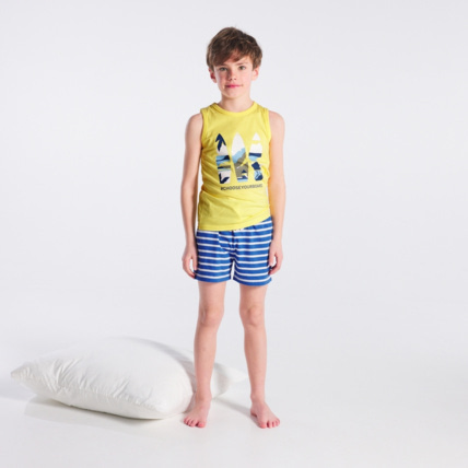 Avis Pyjama short en jersey jaune garçon OKAIDI 1
