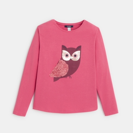 Avis T-shirt à motif en relief rose fille OKAIDI 2