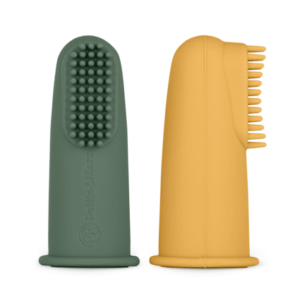 Avis Lot de 2 Brosses à Dents à Doigt en Silicone 2 pcs 0m+ Petite&Mars 1