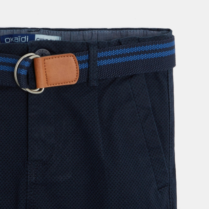 Avis Pantalon chino slim en toile fantaisie bleu garçon OKAIDI 3