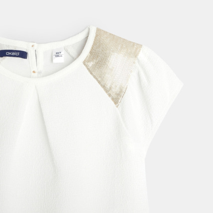 Avis Top en crêpe et sequins blanc fille OKAIDI 3