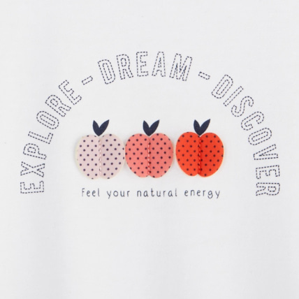 Avis T-shirt à motifs 3D blanc fille OKAIDI 3