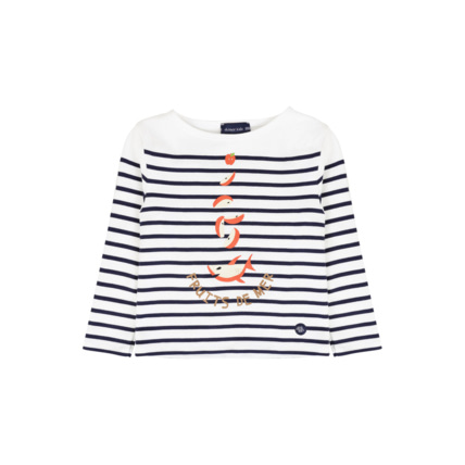 Avis Marinière "fruits de mer" Kids - coton épais - Milk/Marine Deep ARMOR-LUX 2