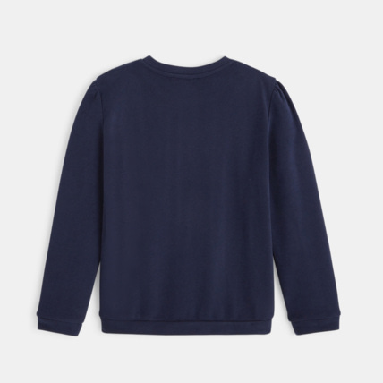 Avis Sweat molleton broderie coeur bleu fille OKAIDI 4