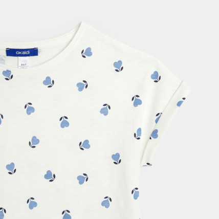 Avis T-shirt imprimé fleuri bleu fille OKAIDI 3