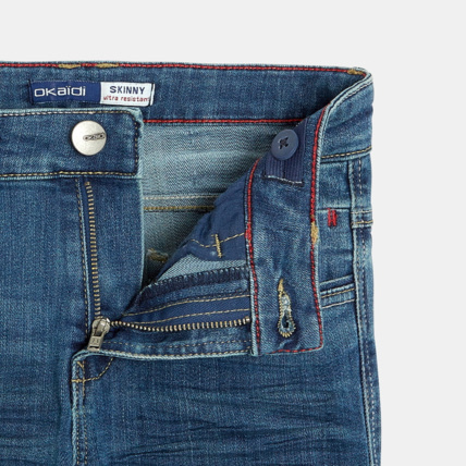 Avis Jean skinny en denim ultra-résistant bleu garçon OKAIDI 2