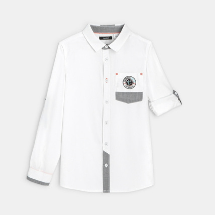 Avis Chemise sportswear chic blanche garçon OKAIDI 1